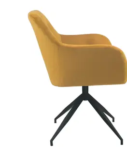 Stoličky Otočná stolička, horčicová Velvet látka/čierna, VELEZA NEW