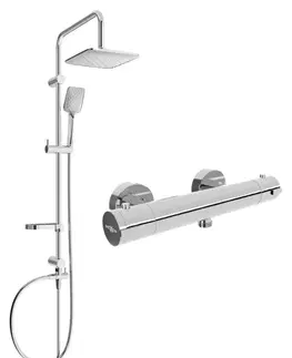 Sprchy a sprchové panely MEXEN/S - Sven sprchový stĺp vrátane sprchovej termostatickej batérie Kai, chróm 77100262-00