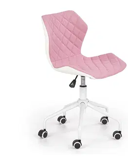 Kancelárske stoličky HALMAR Matrix 3 detská stolička na kolieskach ružová