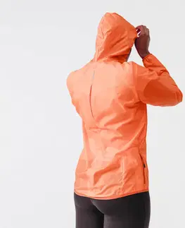 bežecké bundy a vesty Dámska bežecká bunda do veterného počasia koralová
