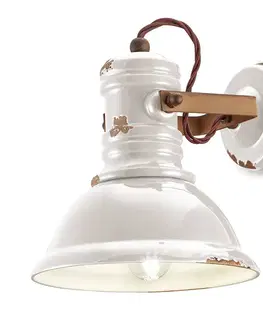 Nástenné svietidlá Ferroluce Keramická nástenná lampa C1693 v bielom industriálnom štýle