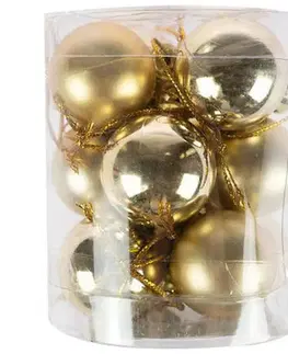 Vianočné dekorácie – do vnútra Gule nerozbitné tuba 3 cm 12 ks zlatá