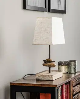 Stolové lampy ONLI Stolová lampa Seregon s látkovým tienidlom, výška 39 cm