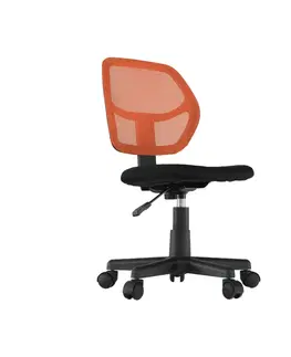 Kancelárske kreslá Otočná stolička, oranžová/čierna, MESH