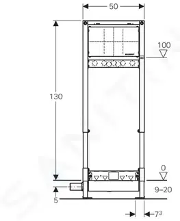 Kúpeľňa GEBERIT - Duofix Predstenová inštalácia na sprchu, výška 1,3 m, s odtokom v stene, nástenná armatúra pod omietku, na výšku mazaniny pri vtoku 90-200 mm 111.580.00.1