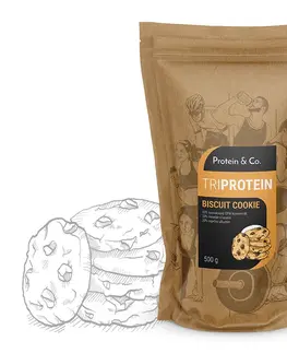Športová výživa Protein & Co. TRIPROTEIN 500 g -  akcia 2 + 1 zdarma Zvoľ príchuť: Biscuit cookie, Zvoľ príchuť 3: Biscuit cookie, Zvoľ príchuť: Biscuit cookie