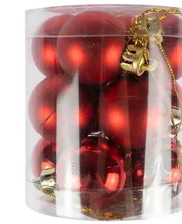 Vianočné dekorácie – do vnútra Gule nerozbitné tuba 3 cm 12 ks červená
