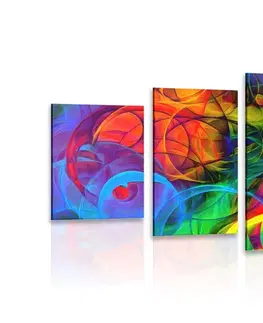 Abstraktné obrazy 5-dielny obraz abstrakcia plná farieb