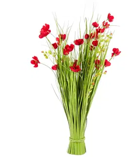 Kvety Väzba umelých lúčnych kvetín 80 cm, červená