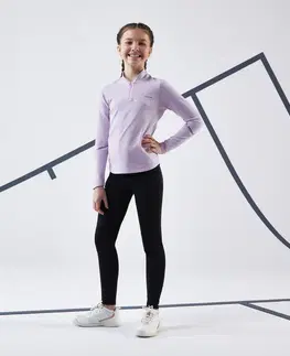 nohavice Dievčenské legíny LEG500 na tenis čierne