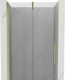 Sprchovacie kúty MEXEN/S - Velár posuvné sprchové dvere 110, transparent, zlatá kartáčovaná 871-110-000-01-55