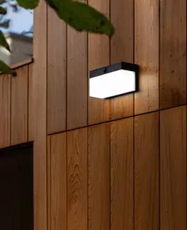 SmartHome vonkajšie svietidlá nástenné LUTEC connect Solárne vonkajšie nástenné LED svietidlo Fran, CCT