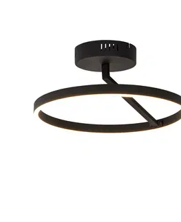 Stropne svietidla Dizajnové stropné svietidlo čierne vrátane LED 3-stupňovo stmievateľné - Anello