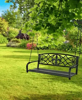 Záhradné lavice Záhradná hojdačka, čierna, ABEA