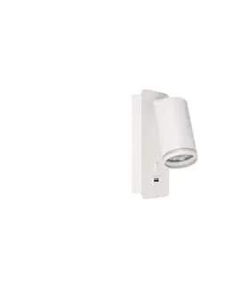 Svietidlá  Nástenné bodové svietidlo s USB nabíjačkou 1xGU10/35W/230V biela 