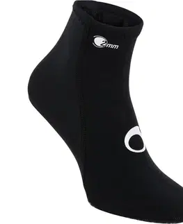 otužovanie Neoprénové ponožky na potápanie 2 mm čierne