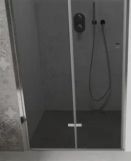 Sprchovacie kúty MEXEN - LIMA skladacie dvere 90x190 cm 6mm, chróm, grafit sa stenovým profilom 856-090-000-01-40