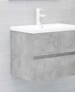 Kúpeľňové skrinky Skrinka pod umývadlo 60 cm Dekorhome Sivá lesk