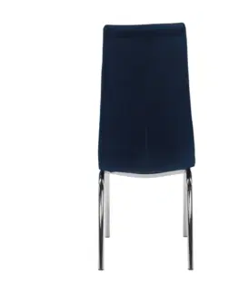 Stoličky Jedálenská stolička, modrá Velvet látka/chróm, GERDA NEW