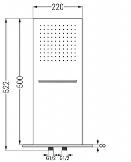 Sprchy a sprchové panely MEXEN - Vodopád hlavová sprcha štíhly 50x22 cm grafit 79190-66