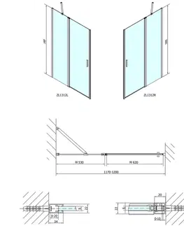Sprchovacie kúty POLYSAN - ZOOM LINE sprchové dvere 1200, číre sklo ZL1312