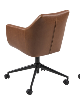 Kancelárske stoličky Dkton Dizajnová kancelárska stolička Norris, brandy 