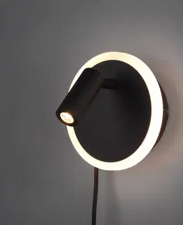 Nástenné svietidlá Trio Lighting Nástenná LED lampa Jordan, 2 zdroje, čierna farba