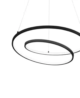 Závesné svietidlá Ideallux Ideal Lux Oz LED závesné svetlo Ø 80 cm čierne