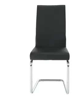 Stoličky Jedálenská stolička, ekokoža čierna, biela/chróm, NEANA
