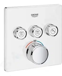 Kúpeľňové batérie GROHE - Grohtherm SmartControl Termostatická vaňová batéria pod omietku s 3 ventilmi, mesačná biela 29157LS0