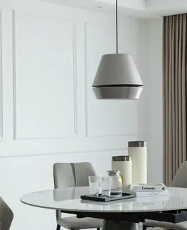 Závesné svietidlá Lucande Závesné svietidlo Lucande Mynoria LED, sivé