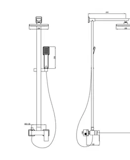 Sprchy a sprchové panely SAPHO - LATUS sprchový stĺp s batériou, chróm 1102-03