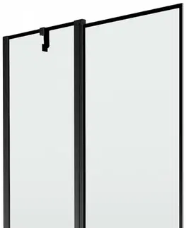 Sprchové dvere MEXEN - Flip vaňová zástena 1-krídlo 100 x 150 cm, čierna vzor, čierna 894-100-101-70-70