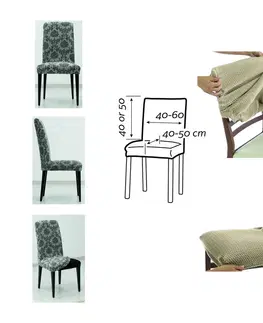 Doplnky do spálne Forbyt Napínací poťah na stoličky Istanbul sivá, 40 x 60 cm, sada 2 ks