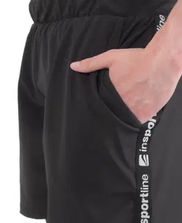 Pánske klasické nohavice Pánske legíny 2v1 inSPORTline Closefit predĺžená - čierna - XL