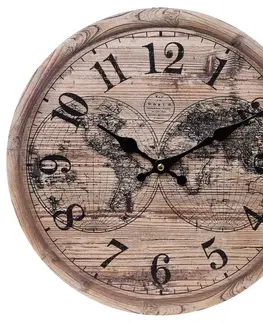 Hodiny Nástenné hodiny, Flor0109, Mapa, 34cm