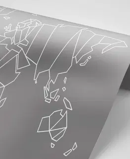 Samolepiace tapety Samolepiaca tapeta štylizovaná mapa sveta v čiernobielom