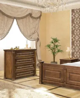 Manželské postele LUXURY drevená posteľ 160 cm, orech