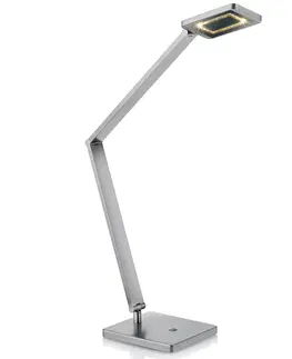 Stolové lampy na písací stôl Knapstein Stolná LED Space dotykový stmievač matný nikel