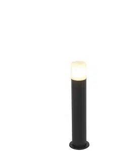Vonkajsie osvetlenie Vonkajšia lampa čierna s opálovo bielym odtieňom 50 cm - Odense