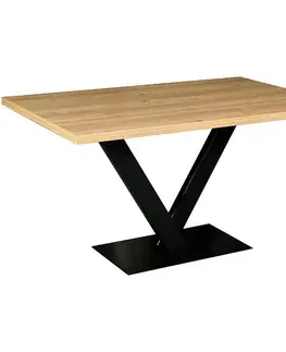 Jedálenské stoly Stôl Verona 140x90x79 Dub /Kov
