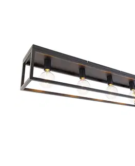Stropne svietidla Priemyselné stropné svietidlo čierne 99,5 cm 4 -svetelné - Klietka