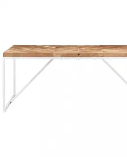 Jedálenské stoly Jedálenský stôl hnedá / biela Dekorhome 160x70x76 cm