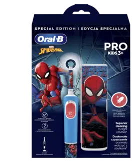 Elektrické zubné kefky Oral-B Vitality Pro Kids Spiderman elektrická zubná kefka s cestovným puzdrom