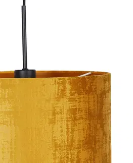Zavesne lampy Moderná závesná lampa čierna s odtieňom žltá 35 cm - Combi