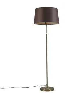Stojace lampy Stojacia lampa zlatá / mosadz s hnedým tienidlom nastaviteľná 45 cm - Parte