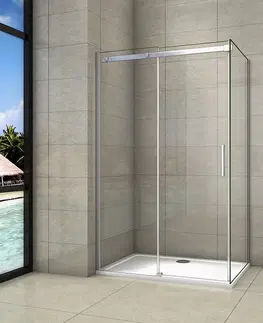 Sprchovacie kúty H K - Obdĺžnikový sprchovací kút HARMONY 140x70cm, L/P variant vrátane sprchovej vaničky z liateho mramoru SE-HARMONY14070/THOR-14070