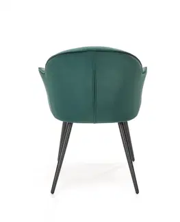 Stoličky Jedálenské kreslo K468 Halmar Tmavo zelená