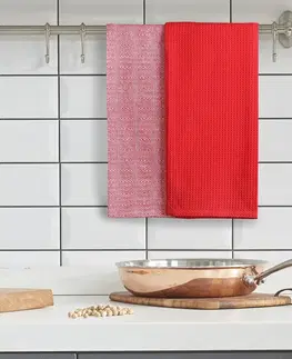Utierky DecoKing Kuchynská utierka Louie červená, 50 x 70 cm, sada 3 ks
