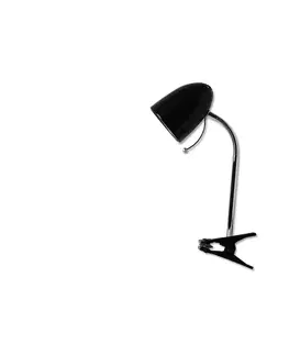 Lampy  B.V.  -  Stolná lampa s klipom 1xE27/11W/230V čierna/chróm 